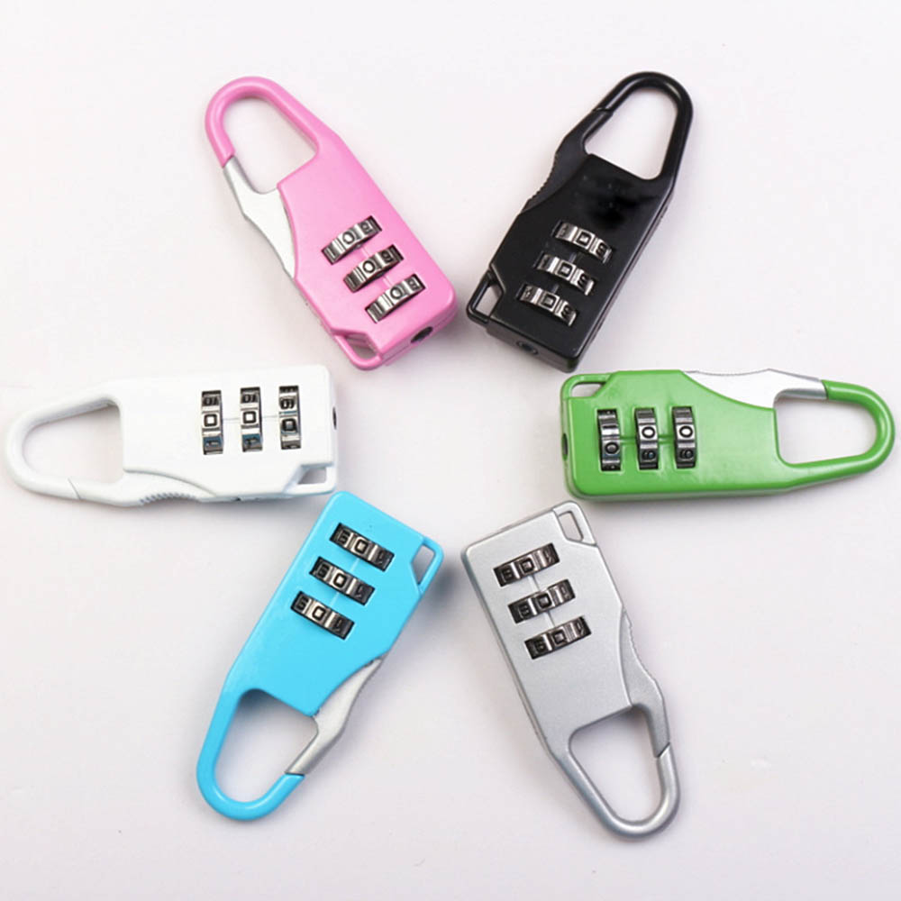 Candado de combinación de código de número de dígitos, candado de seguridad para viaje, candado de equipaje de gimnasio, 3 Mini Dial