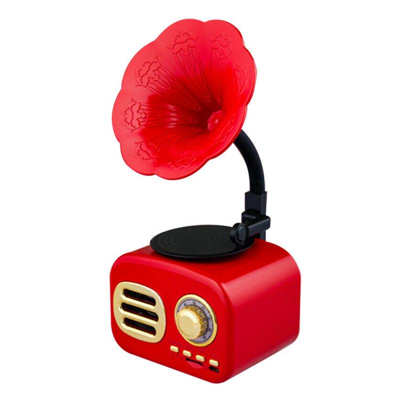 Portable Phonograph Bluetooth Wireless Speaker Better Bass Bluetooth Range Retro Wood Portable Mini Bluetooth Speaker: 03
