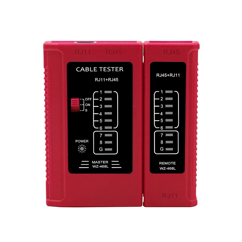 Netwerk Line Tester Netwerk Kabel Tester Multifunctionele Tester Telefoon Kabel Lijn Checker-1 Set Van RJ45 / RJ11: red