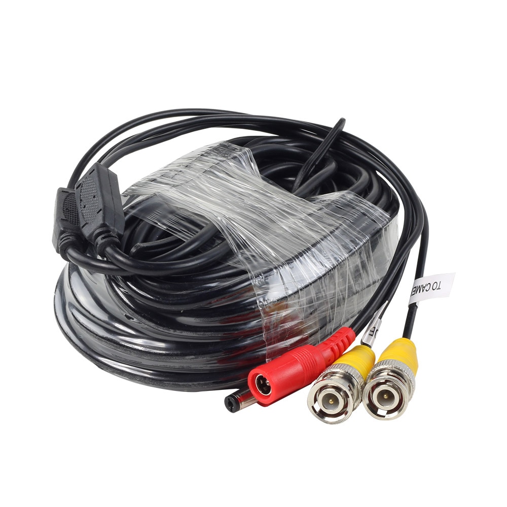 18M/60ft Cctv Video Macht Bnc Kabel Dvr Wire Cord + Dc Plug Power Verlengkabel Voor Cctv camera En Dvr 'S Coaxkabel