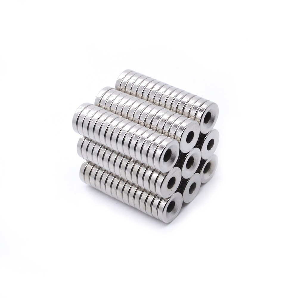 100 stuks supersterke ronde neodymium verzonken ringmagneten
