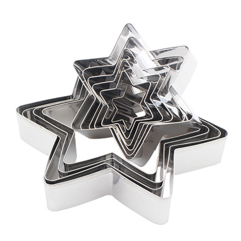 10Pcs Star Cookie Cutter Set Assorted Sizes Star Cookie Molds Stainless Steel Metal Six pointed Star Shapes Molds