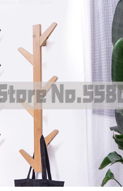 Nordic bamboo wall coat rack tree bedroom hanger living room wall hanger: 2 / 10 hanging