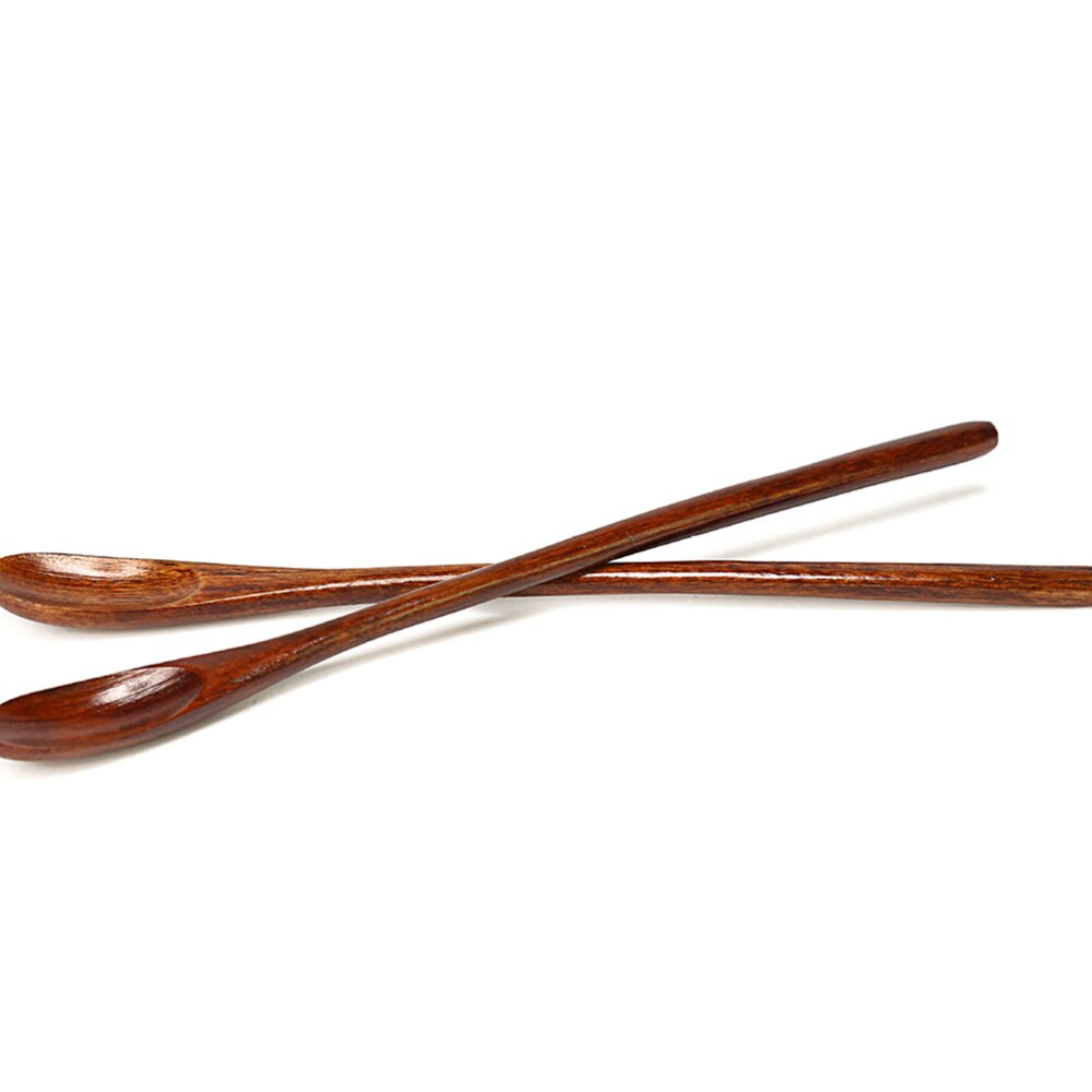 10Pcs Houten Roeren Lepel Creatieve Honing Scoop Mengen Stok Servies Voor Koken Honing Thee Koffie (Bruin)