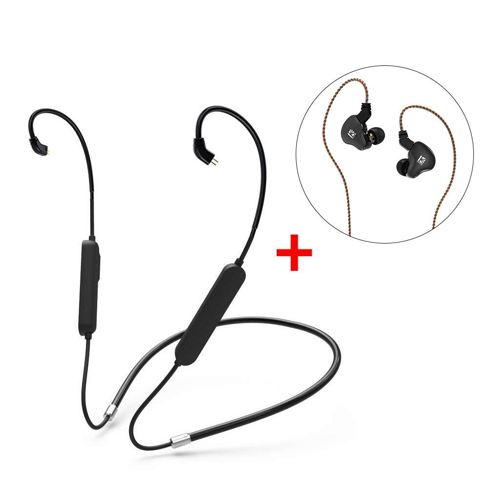 AK KBEAR S1 Bluetooth 5.0 Sports Bluetooth Upgrade Cable Wireless Headset Mate for KBEAR KS2 KB04 KB06 TRI I3: Black no mic cable