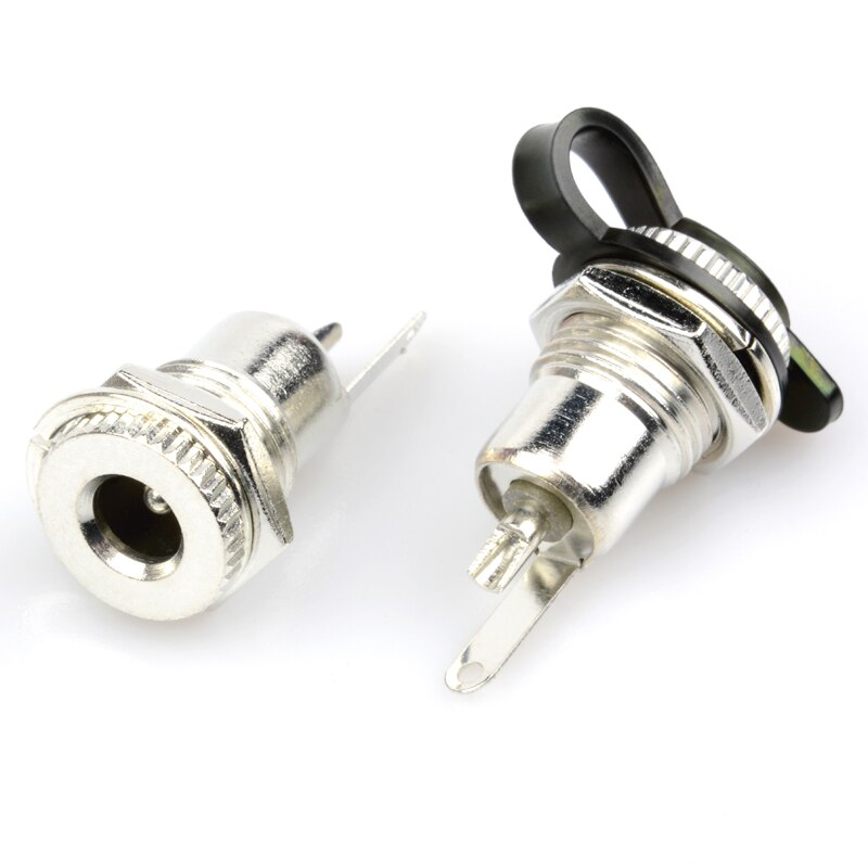 5PCS DC099 DC power socket 5.5-2.1/2.5MM high current metal DC charging socket with nut