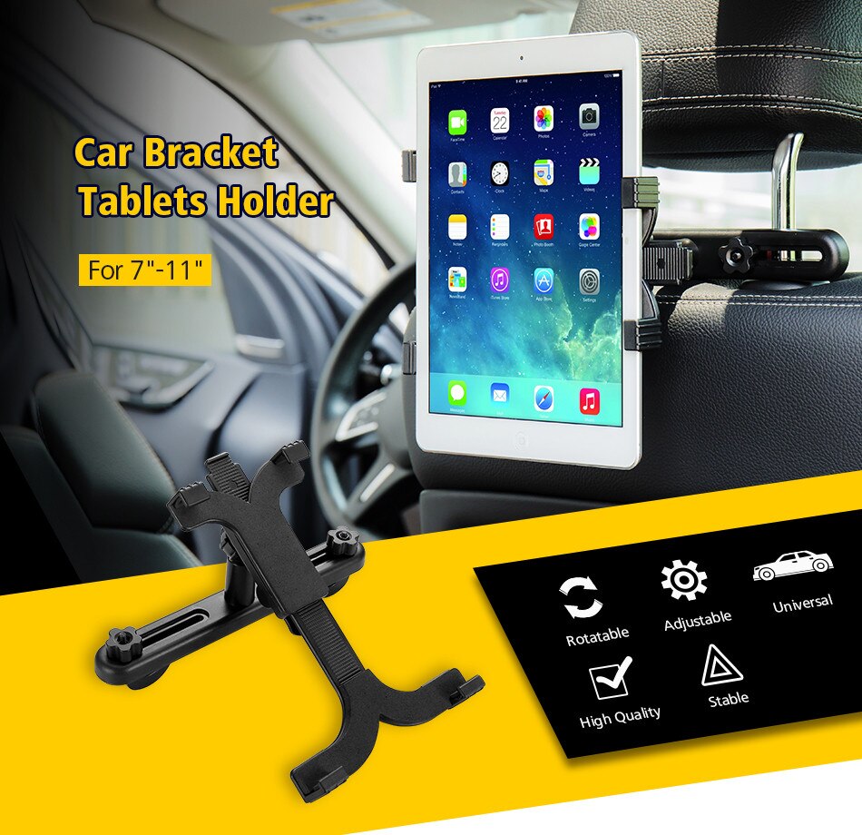 7-11 '' auto tablet houder auto tablet houder standaard voor ipad 1 2 3 4 5 ipad mini air auto achterbank hoofdsteun montagebeugel houder