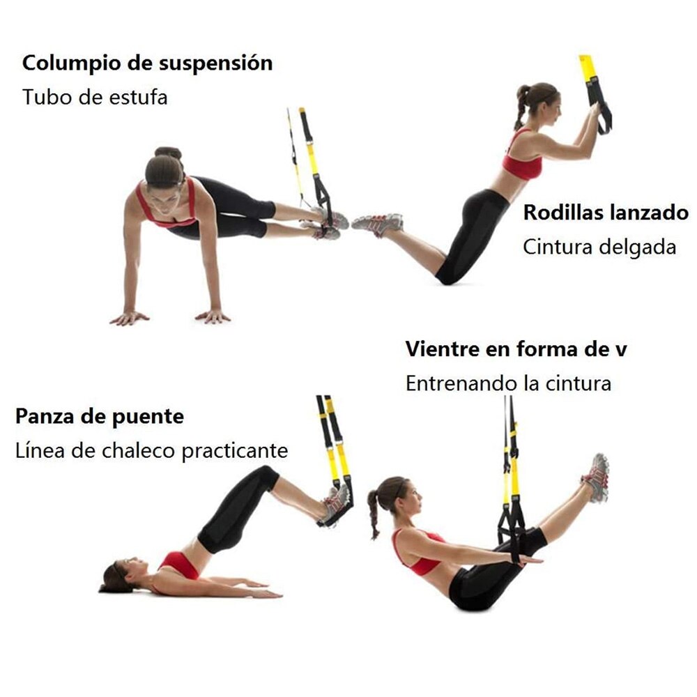 gimnasio en casa kit de entrenamiento de correas de resistencia trx para ejercicio en suspensión poleas fuerza deporte en casa