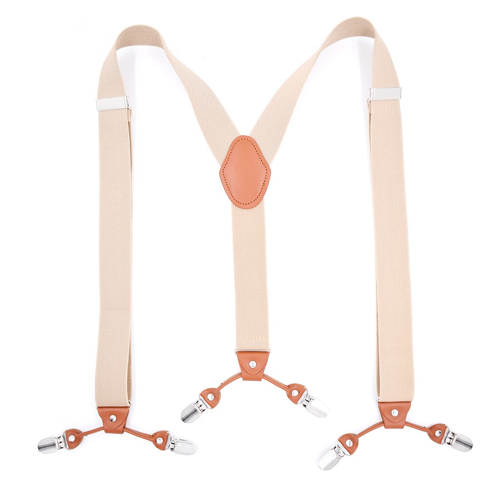 Heavy Duty Suspenders for Men 3.5cm Wide Y-Back with 6 Metal Clips Adjustable Elastic Trouser Braces Straps Father Husband