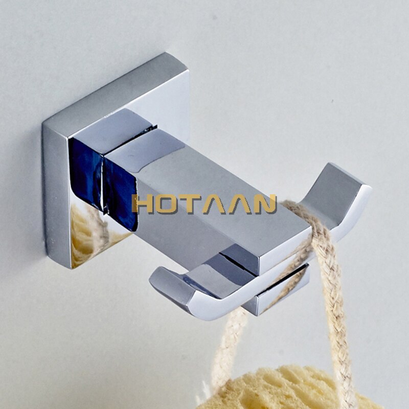 Robe Hook, Kleding Haak, Roestvrij Stalen Constructie Met Chroom, Vierkante Badkamer Haak Badkamer Accessoires, YT-11302