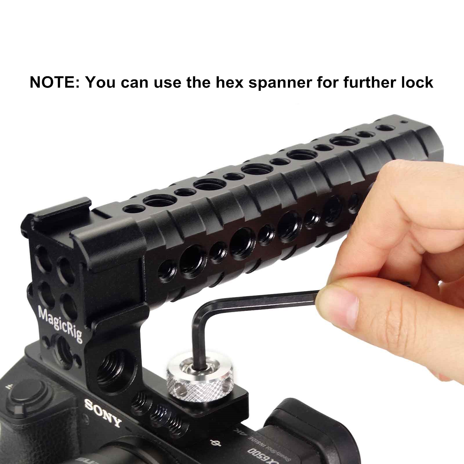 MAGICRIG Kalten Schuh oben Griff mit 3 Kalt Schuh Adapter Halterungen für A7C A7RIII A7III A7SIII A6500 GH5 GH5S EOS r5 R6 M50 Kamera