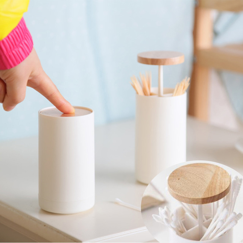 Automatic Toothpick Holders Plastic Toothpick Stand Box Storage Holders Cotton Swab Toothpick Storage Box