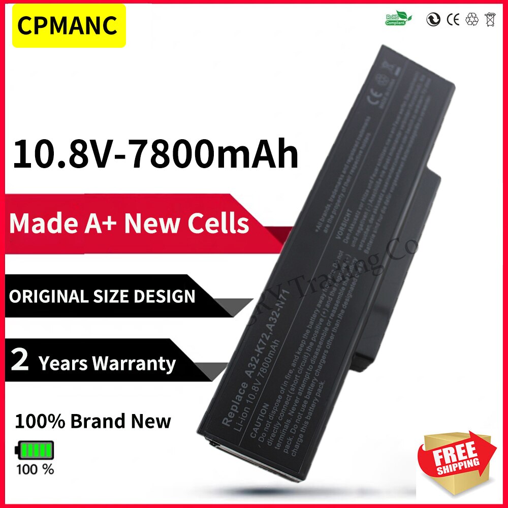 9Cell battery for Asus A32-K72 A32-N71 K72DR K72 battery for laptop Asus K72D K72F K72JR K73 K73SV K73S K73E N73SV battery