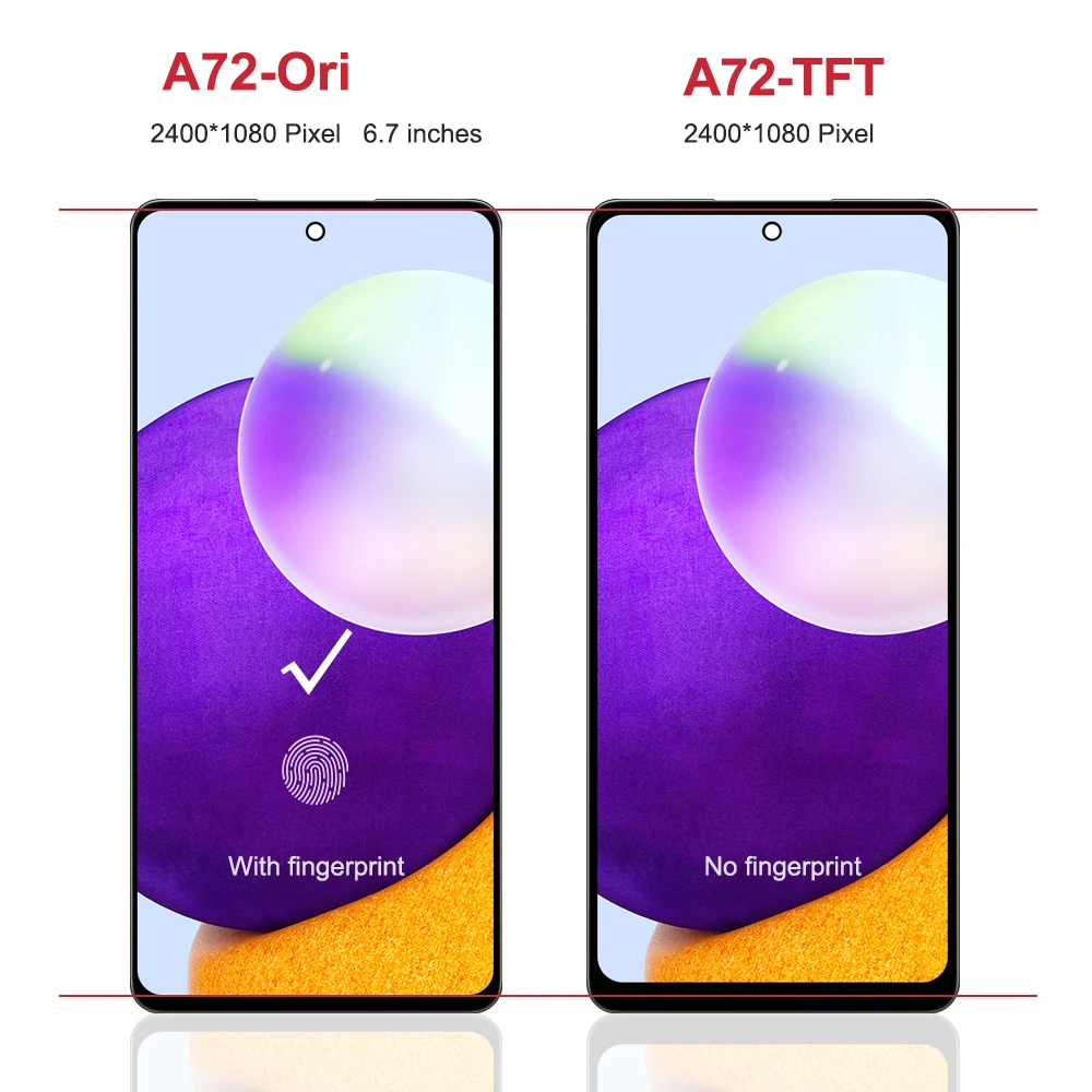 6.7 " aaa+ til samsung galaxy  a72 lcd-skærm med berøringsskærm, digitaliseringsenhed, udskiftning af sm -a725f,  , sm -a725f/ ds lcd