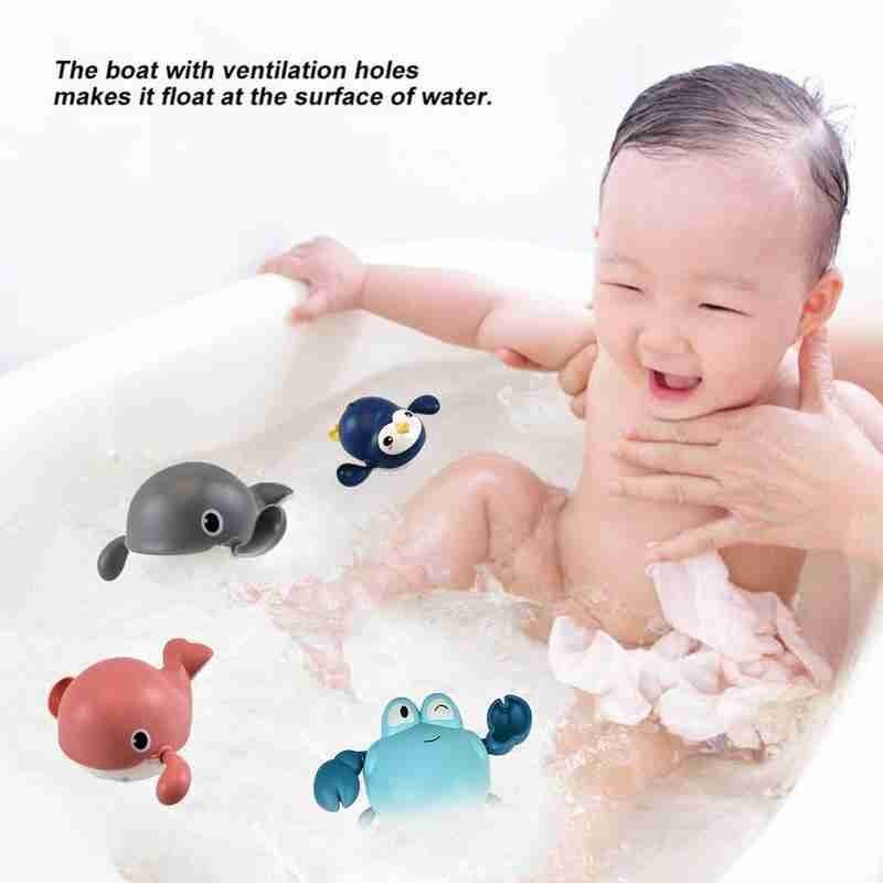 1Pcs Bad Wind-Up Speelgoed Leuke Cartoon Krab Pinguïn Walvis Water Walvis Baby Water Speelgoed Pinguïn Bad Baby baby Speelgoed Speelgoed Voor Kinderen C0W1
