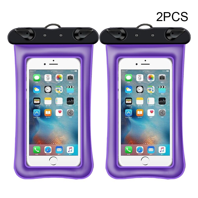 Funda Universal impermeable IP68 para teléfono, bolsa a prueba de agua para iPhone 13, 12, 11 Pro Max, X, Xs, 8, Xiaomi, Huawei y Samsung, 2 uds.: Morado