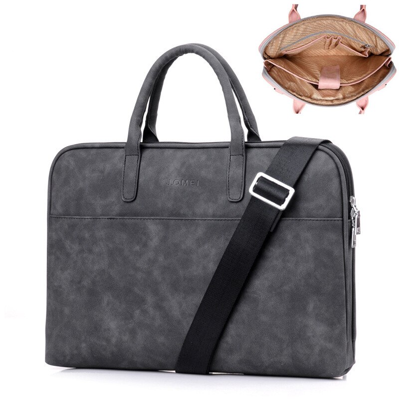 Bolso de mano de cuero para hombre y mujer, maletín para ordenador portátil de 17 pulgadas y 17,3 pulgadas, a la , sencillo y bonito: black upgrade