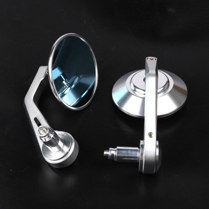 Motorfiets stuurspiegel stuureind achteruitkijkspiegels balans schuifgreep zijspiegel cnc zilver 22mm universeel anti-reflecterend