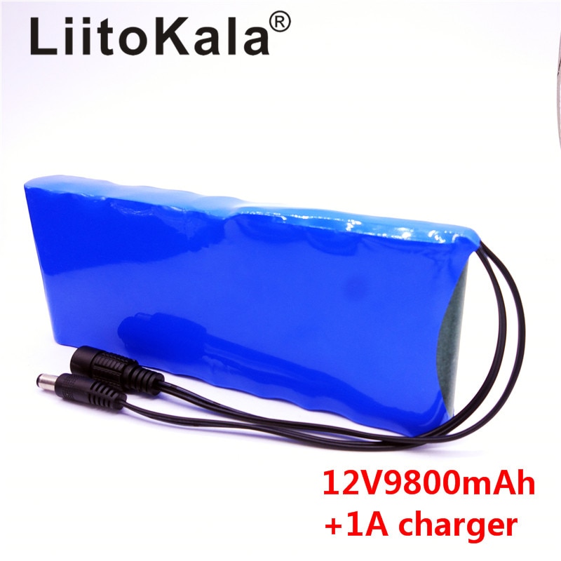 Liitokala 12V 9800mAh battery pack lithium ion camera camera battery and 12.6V 1A charger eu / us plug