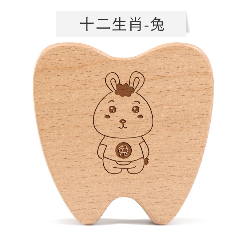 Stijl Houten Tanden Melktanden Gedenkteken Doos Meisje En Jongen Lanugo Kinderen Collectebus Baby Off Groeiende Permanente T: Y ishuai gou Teeth Rabbit