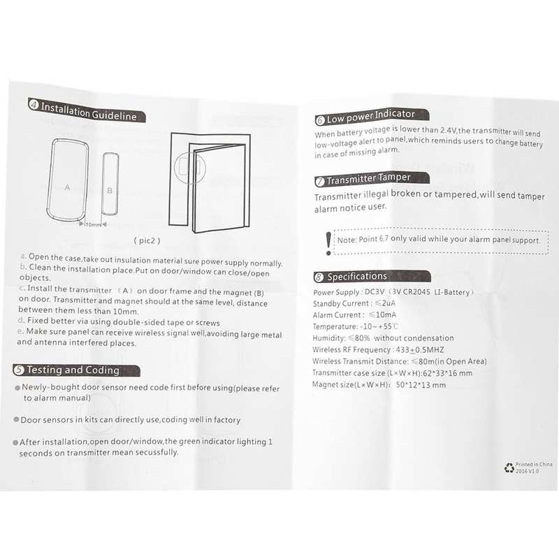 Alarm bell for personal security doors and - Wireless security alarm system 1 Siren with sound light 2 Magnetic sensor for doors