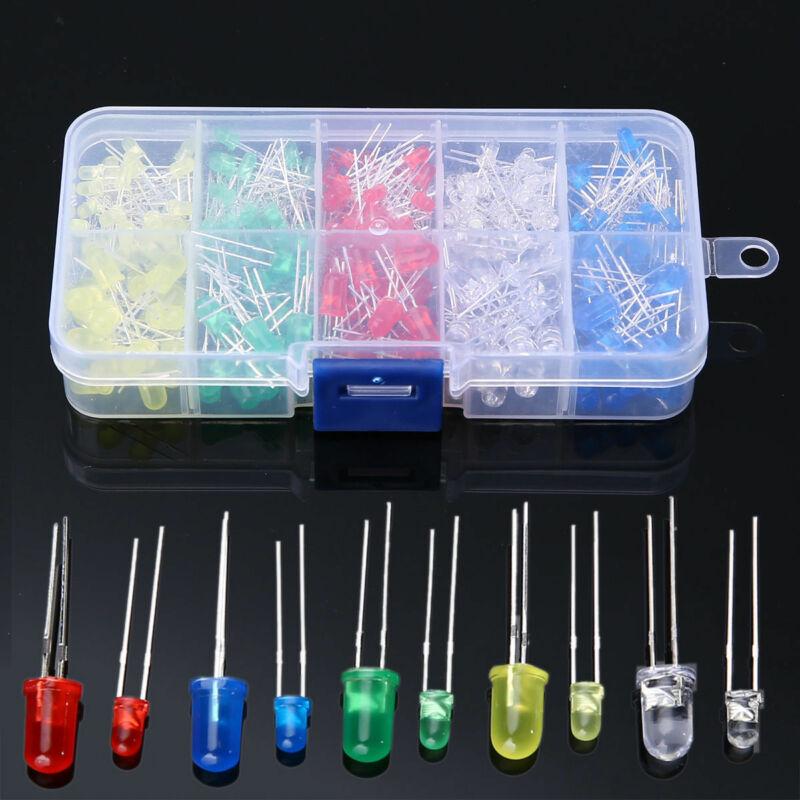 Diodos emisores de luz, componentes electrónicos de 5 colores, 3mm LED / 5mm LED de colores surtidos, caja de juego de diodos emisores de luz LED DIY