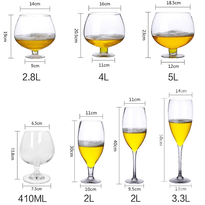 410-5000 ml énorme grand verre à vin grand drôle cristal Champagne boire des verres à bière tasse tasse clair sans plomb gobelet pour la fête KTV
