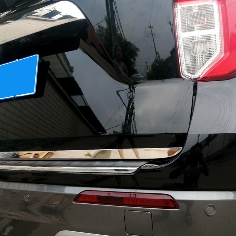Ajuste para Ford Explorer U625 accesorios de coche acero cromado parte trasera del tronco decoración moldura cubierta embellecedora 1 Uds