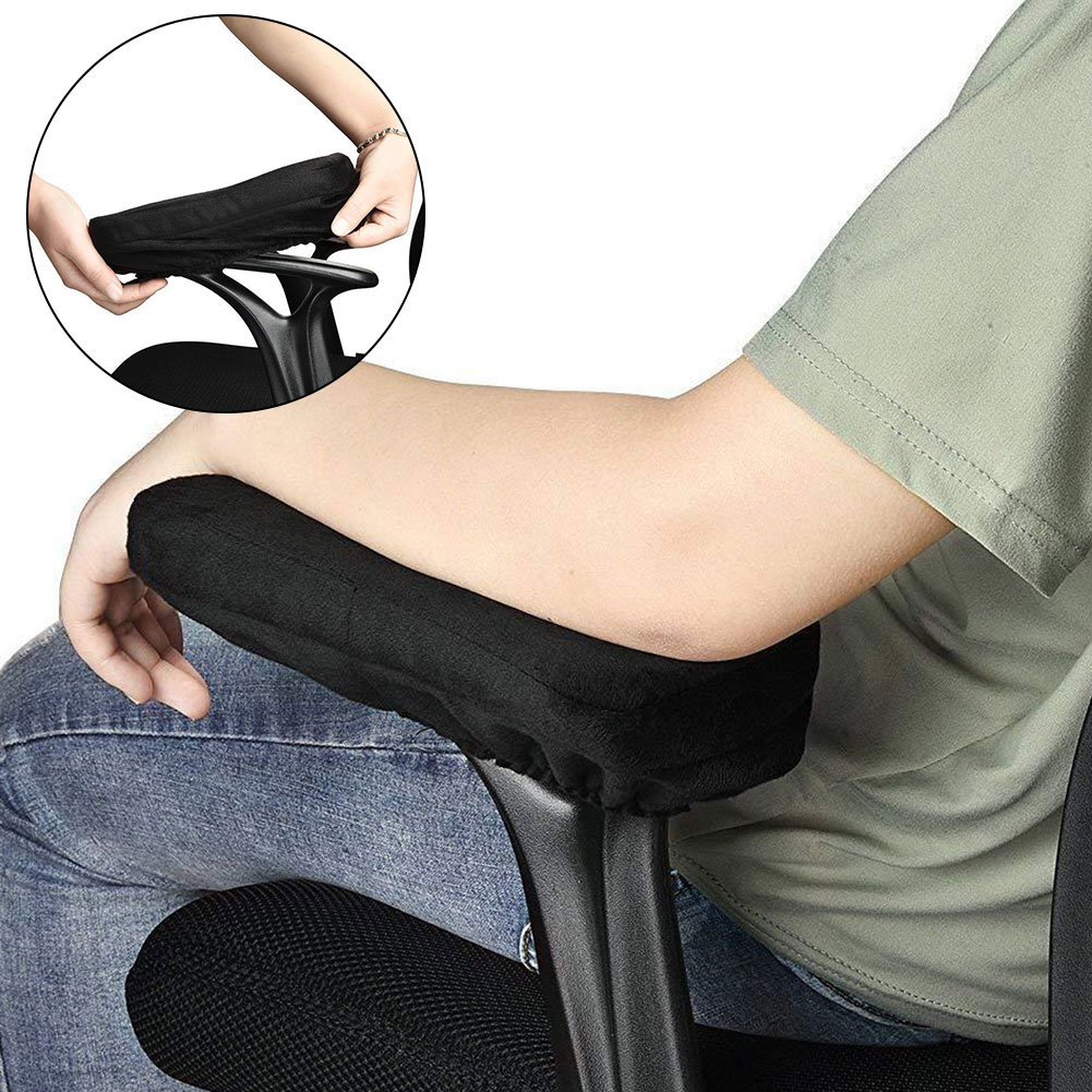 Kontor hem kudde stol armstödsdyna mjukt stöd ergonomiskt avlastning tryck underarmar memory foam armbågskuddar överdrag universal