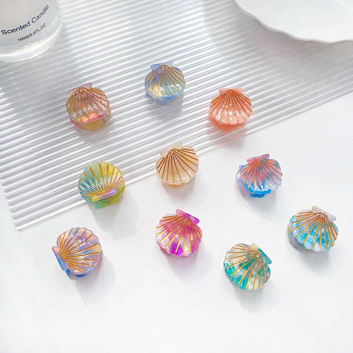 Pinzas para el cabello de concha a la para mujer, Mini Clip de tiburón bonito y dulce, pinzas para el cabello, pinzas para el cabello, accesorios para el cabello a la