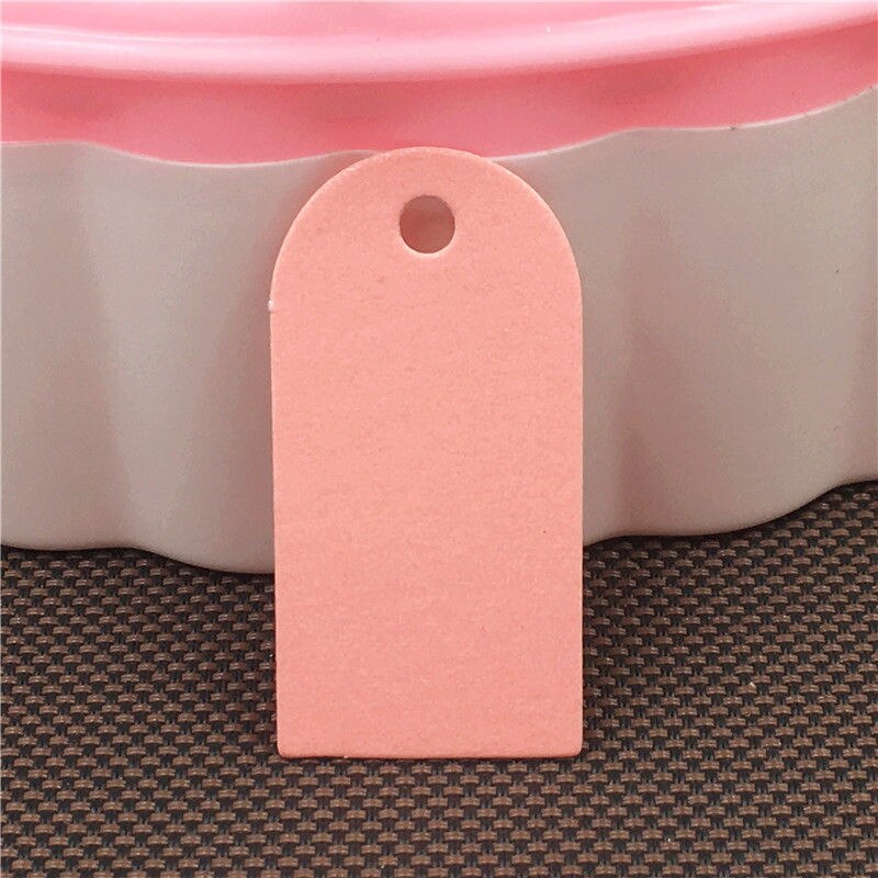 100 unids/lote artesanía de etiquetas colgantes para ropa zapatos y bolsos etiquetas respetuoso del medio ambiente etiquetas, tarjetas de nota de papel de etiquetas de precio: Pink 4x2cm