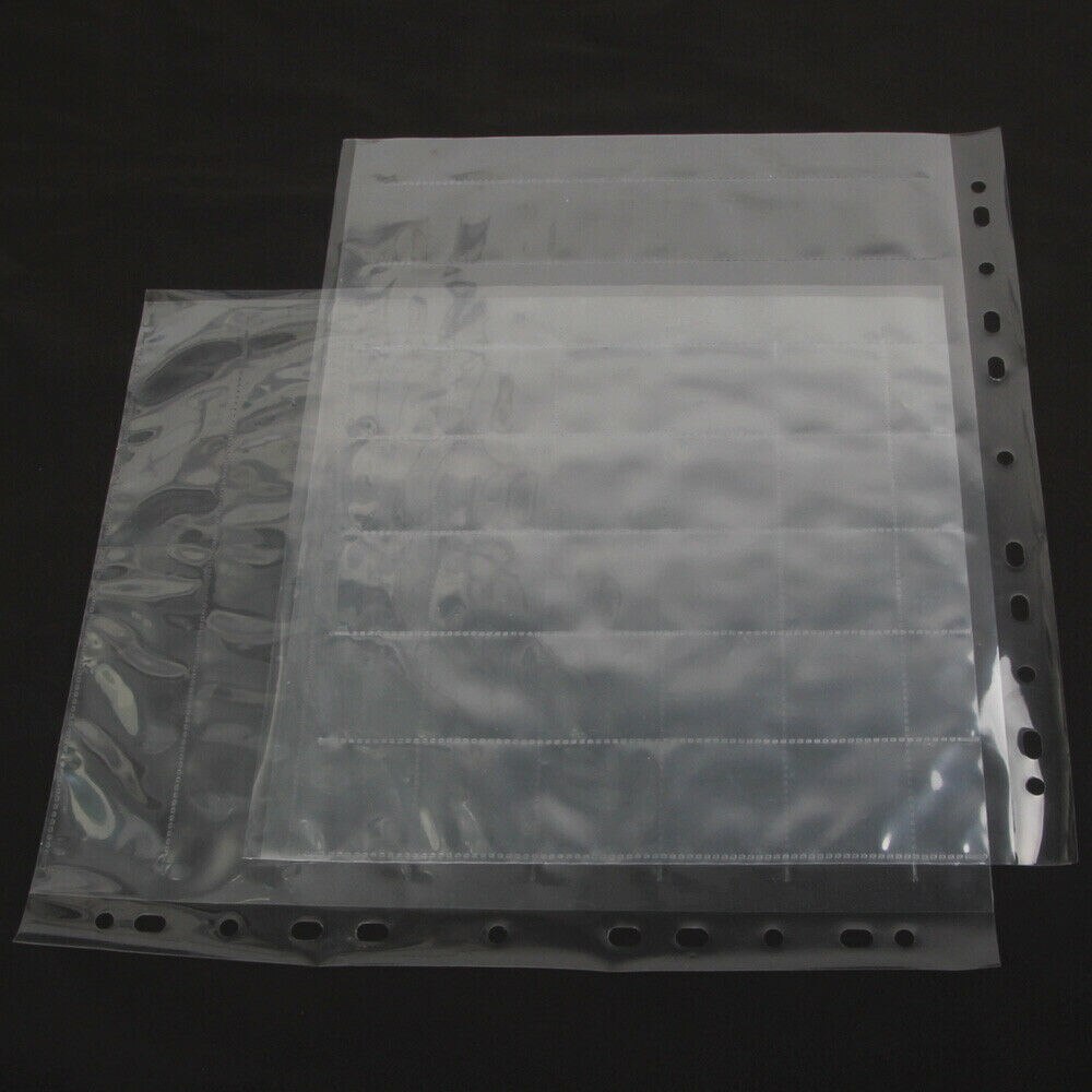 Acid-Free Ring Binder Archival Storage Sheets Pages 35mm 135 B&W Film Slide