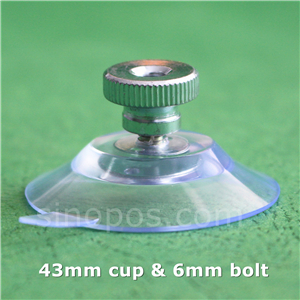 Ventosa con tornillo para pulgar, tuerca de metal con rosca, ventana de cristal para el baño, montaje en pared, accesorio de mobiliario soporte de señal: 43mm with 6mm bolt