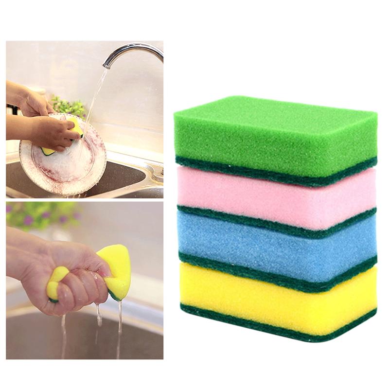 10pcs Scrub Sponge High-Density Kitchen Cleaning Pad Household Scouring Pad Dishwashing Sponge Sponge Cloth Dish Washing Sponge
