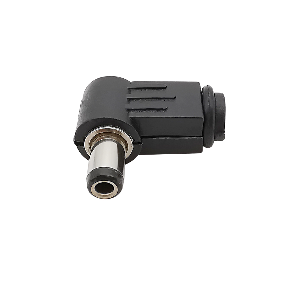 5/10Pcs 5.5x2.1mm 5.5x2.5mm Right Angle DC Power Male Plug Jack Adapter 90 Degree 5.5*2.1 5.5*2.5 mm DC Power Plug Connector: Dark Grey / 5-9Pcs