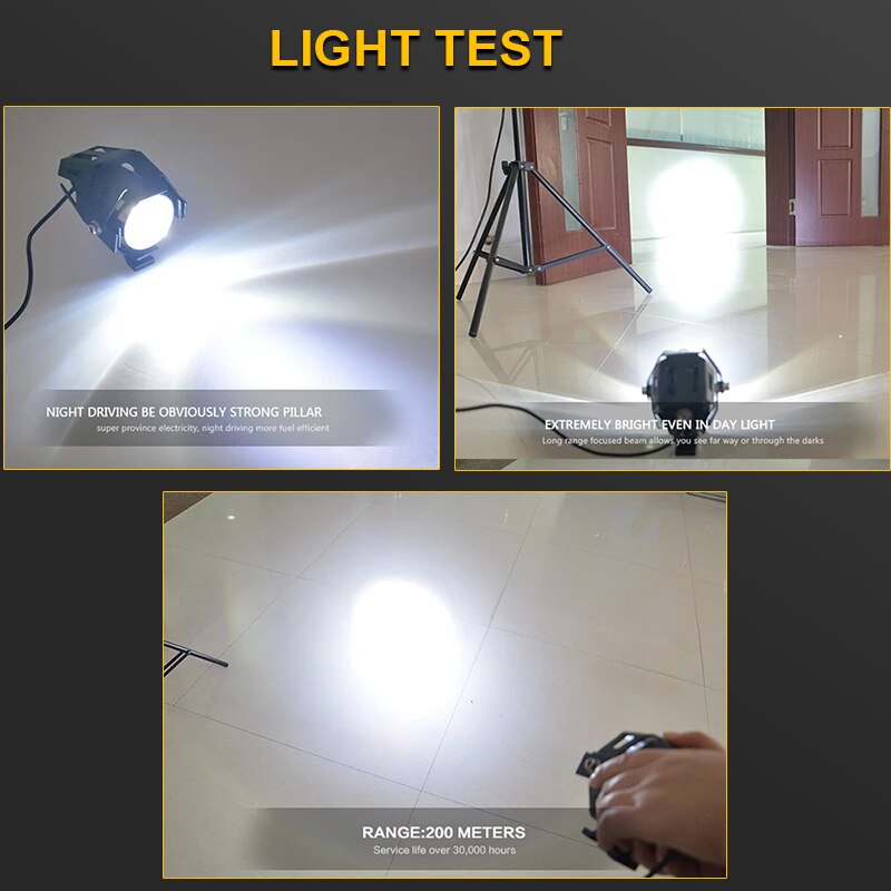 Motorcycle Headlight U5 LED Spotlights Moto Auxiliary Lightings DRL Motorbike Lamps Fog light Universal 12V For Bicycles Cars