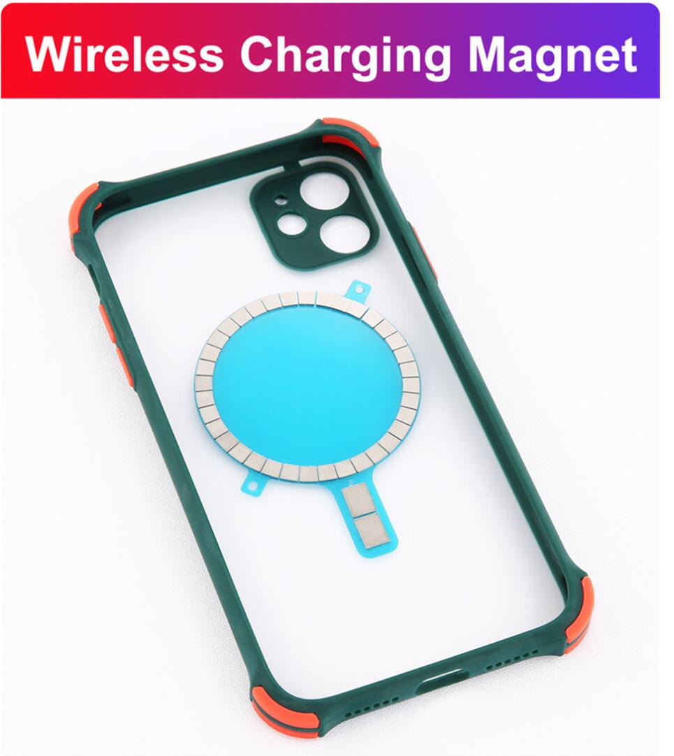 Magnetische ladehülle für kabelloses laden für iphone 12 mini , 12, 11 pro max, xs ,  xr 8 – starke magnetische rückseite mit magsafe-unterstützung