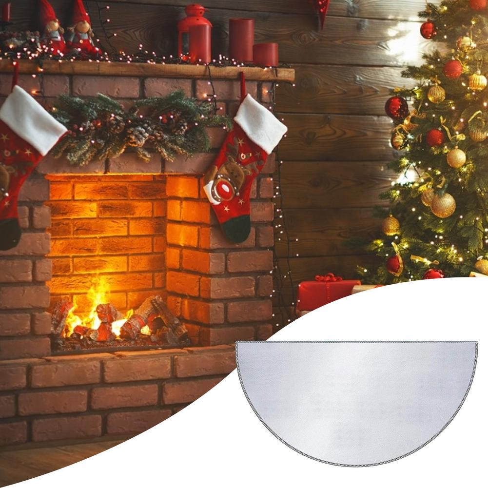 Fireproof Carpet Half Round Fiberglass Silicon Coated Floor Mat For Fireplace Grill BBQ Semicircular Flame Retardant Carpet