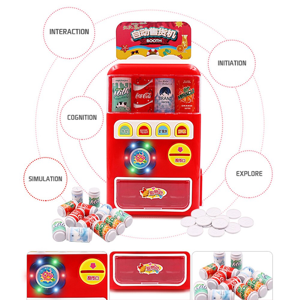Enfants boisson distributeur automatique jouet Simulation supermarché caisse enregistreuse Preten jouer jouet monnayeur distributeur automatique enfants