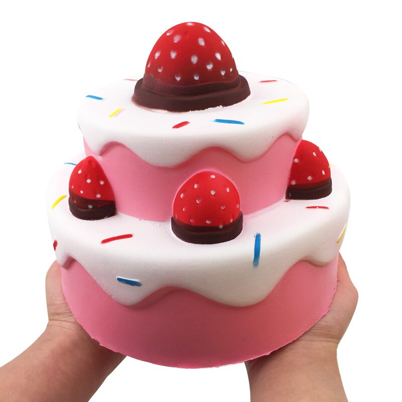 Best Giant Squishy Strawberry Cake Hamburger Hotdog Bowl Food Squishies Home Furnishings Pretend Play Toy: cake