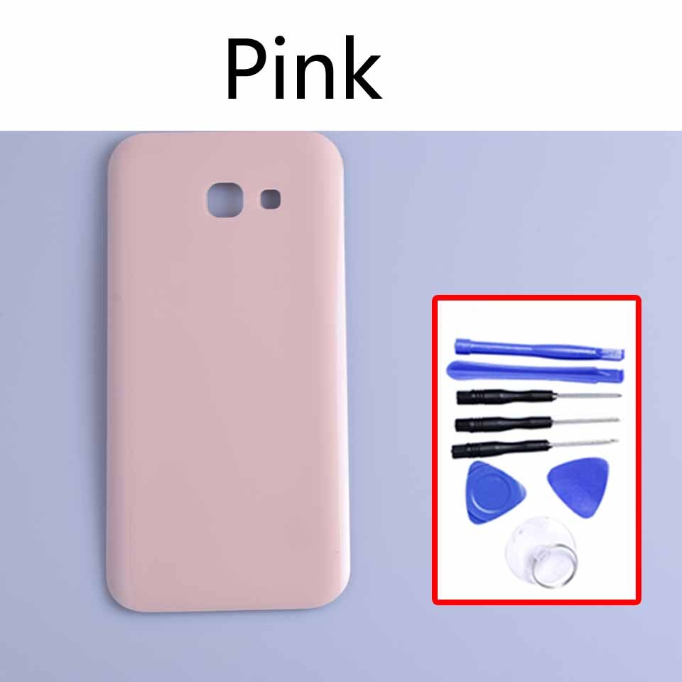A520 voor samsung  a5 a520 a520f sm -a520 behuizing batterijdeksel achterklep behuizing achterklep chassis shell vervanging: Roze-met gereedschap