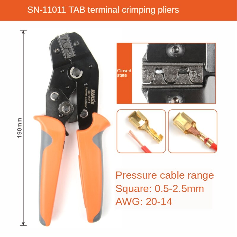 IWISS SN Series Ratchet Crimping tool Dupont XH2.54 ,PH2.0，2510 terminal Crimping Pliers Electrical tools SN-11011/02C/28B/48B: SN-11011