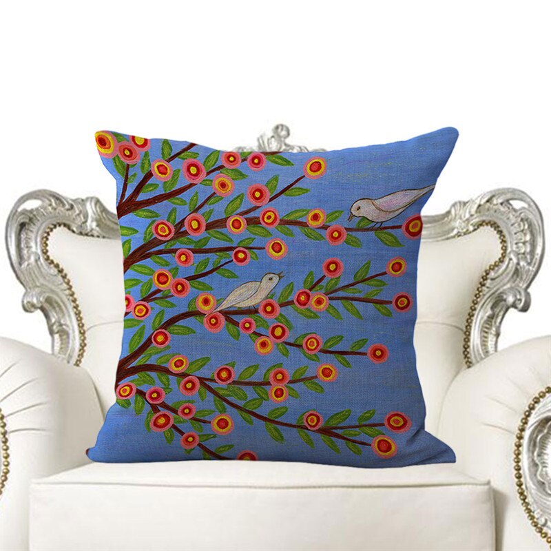 Pastoral Fresh Fairy/Flower Throw Pillow Case Cotton Linen Cushion Cover Digital Printing