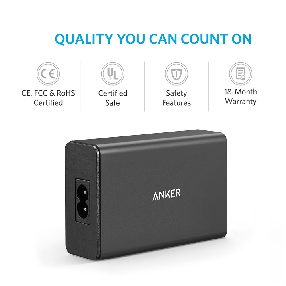 Anker 40W 5-Port USB Wall Charger, PowerPort 5 for iPhone,iPad Pro/Air,Galaxy S9/S8/Edge/Plus, Note 8/7, Nexus HTC LG and more
