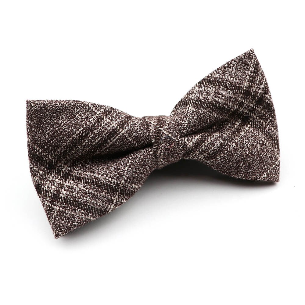 100%  bomuldsstribet plaid brun grågrøn herre butterfly klassisk skjorte tilbehør butterfly casual jakkesæt ung: 6