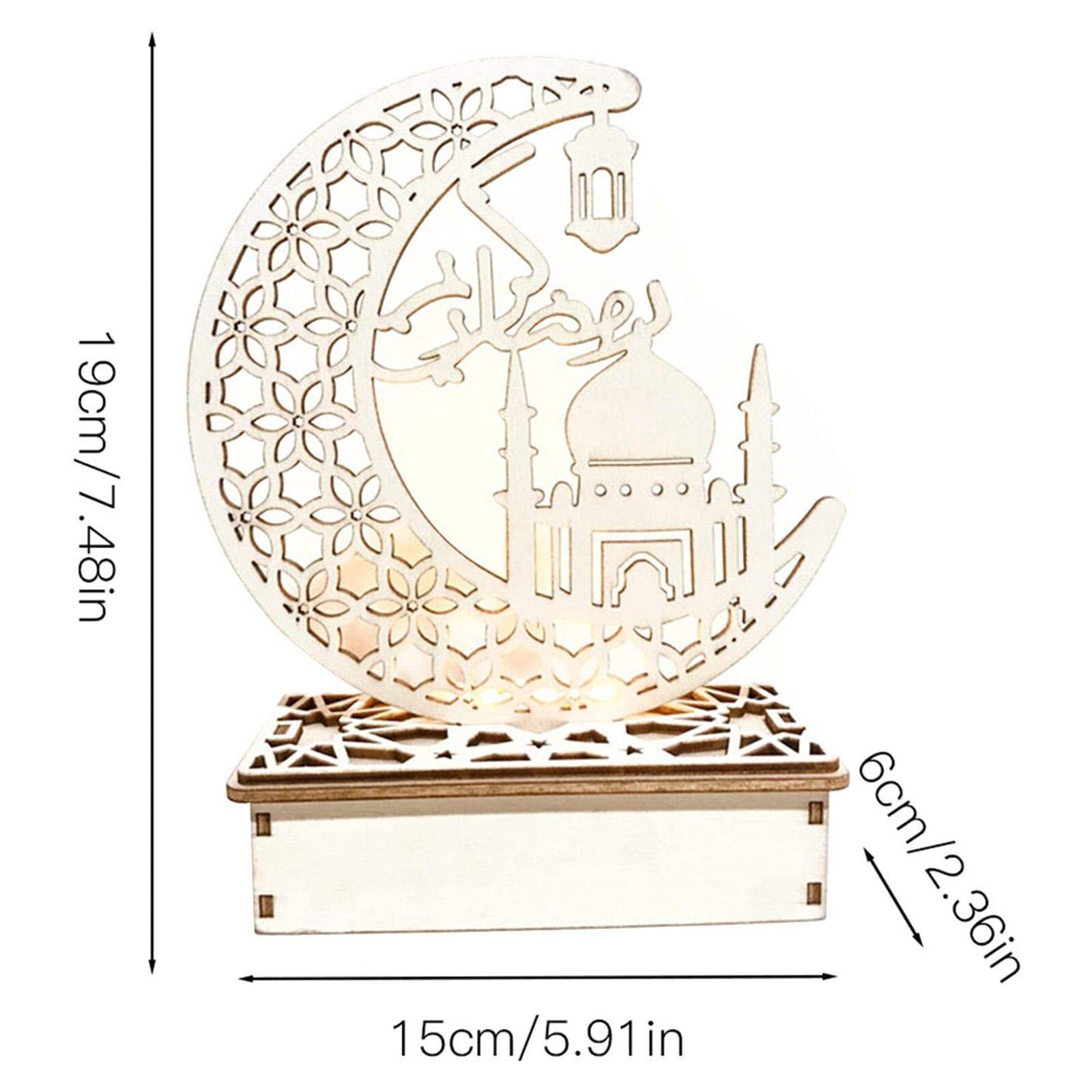 35 # Moslim Mubarak Houten Ornament Diy Lamp Decoratie Voor Eid Mubarak Decor Ramadan Decoratie Home Decor Accessoires