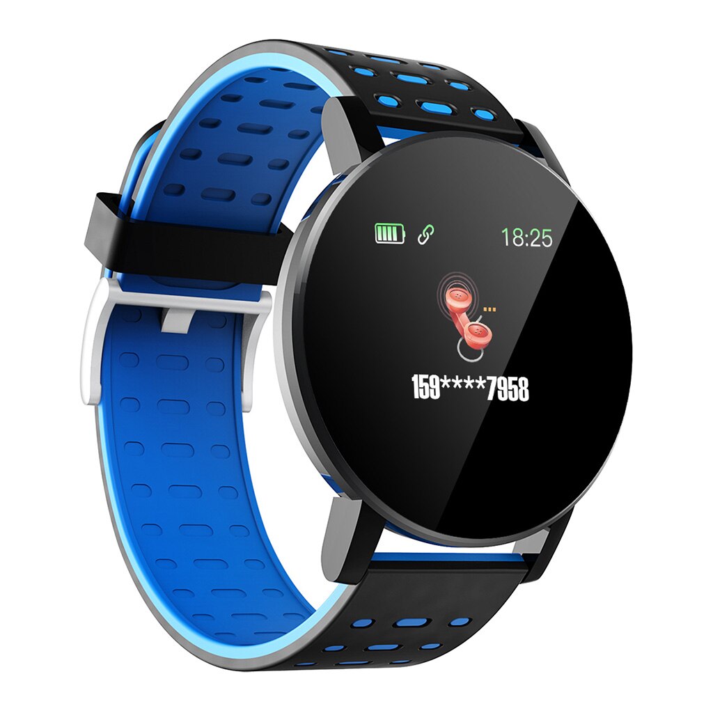 Smart Watch BT4.0 Sport Bracelet Heart Rate Pressure Fitness Tracker Waterproof: Blue