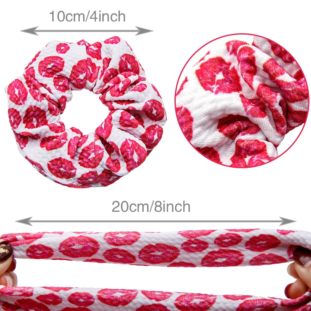 Trykt bullet liverpool hår scrunchies 1 stk, stretchy hestehaleholder, hårbåndtau for kvinner jente, stoff scrunchies ,,1 yc 10475: 1103696001