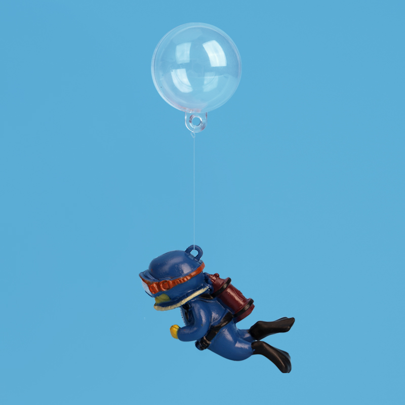 Fish Tank Decorations Mini Cartoon Ornaments Floating Diver Aquarium Ornaments Small Floating Ball Aquarium Accessories: WHITE