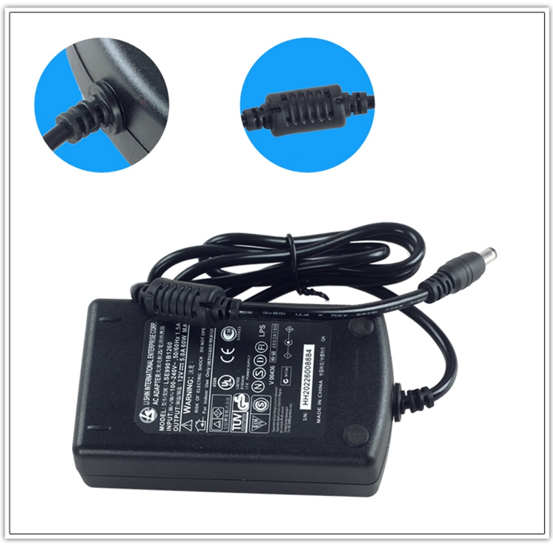 Original LS LI SHIN 12V5A AC DC Adapter Charger LSE9901B1260 12V 5A 60W LCD Monitor Power Supply Adaptor